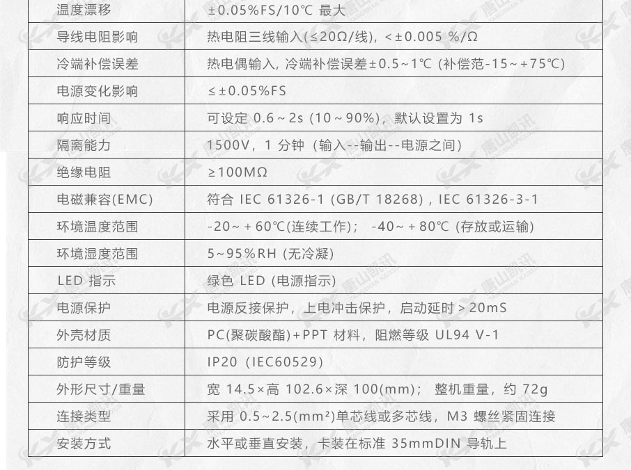 產品相關技術參數